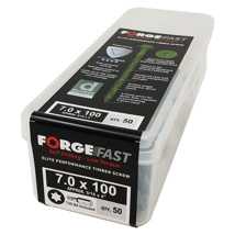 ForgeFast T/Fix Screw7.0x100mm Box 50 2000h Green   Torx Comp
